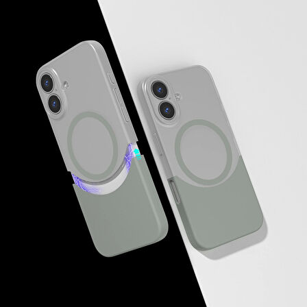 Apple iPhone 16 Uyumlu Kılıf MagSafe Şarj Özellikli Mıknatıslı Double Kapak