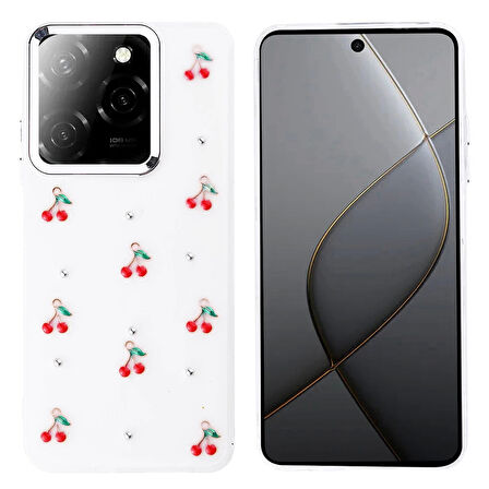 Tecno Spark 20 Pro 5G Uyumlu Kılıf Darbe Koruma Airbag Tasarımlı Simli Şeffaf Kutup Kapak