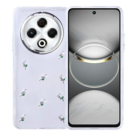 Tecno Spark 30 4G Uyumlu Kılıf Airbag Tasarımlı Simli Şeffaf Kutup Kapak