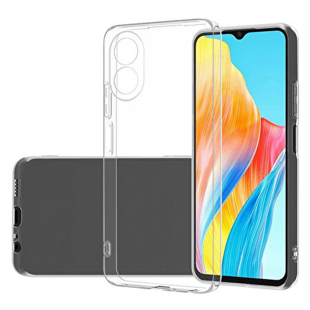 Oppo A38 Uyumlu Kılıf Süper Silikon Şeffaf Kapak