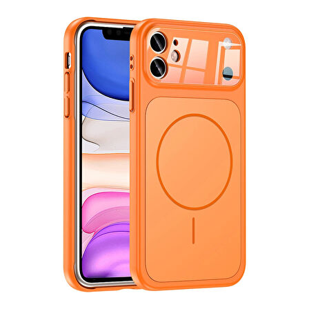 Apple iPhone 11 Uyumlu Kılıf Zore M-Safe Şarj Özellikli Kamera Korumalı Formen Kapak