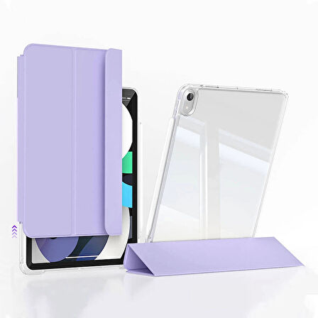 ​​​Apple iPad Air 11 2024 Uyumlu Kılıf Magnetik Ayrılabilen Airbagli Kablosuz Kalem Şarjı-Uyku Modu Sliding Tablet Kılıfı​Apple iPad Air 13 2024 Kılıf Magnetik Ayrılabilen Airbagli Zore Sliding Tablet Kılıfı