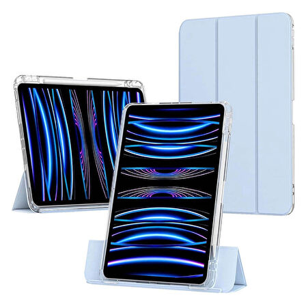 ​​​Apple iPad Air 11 2024 Uyumlu Kılıf Magnetik Ayrılabilen Airbagli Kablosuz Kalem Şarjı-Uyku Modu Sliding Tablet Kılıfı​Apple iPad Air 13 2024 Kılıf Magnetik Ayrılabilen Airbagli Zore Sliding Tablet Kılıfı
