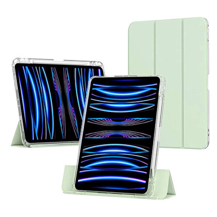 ​​​Apple iPad Air 11 2024 Uyumlu Kılıf Magnetik Ayrılabilen Airbagli Kablosuz Kalem Şarjı-Uyku Modu Sliding Tablet Kılıfı​Apple iPad Air 13 2024 Kılıf Magnetik Ayrılabilen Airbagli Zore Sliding Tablet Kılıfı