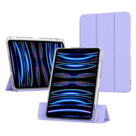 ​​​Apple iPad Air 11 2024 Uyumlu Kılıf Magnetik Ayrılabilen Airbagli Kablosuz Kalem Şarjı-Uyku Modu Sliding Tablet Kılıfı​Apple iPad Air 13 2024 Kılıf Magnetik Ayrılabilen Airbagli Zore Sliding Tablet Kılıfı
