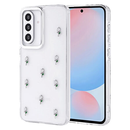 Galaxy A56 Uyumlu Kılıf Airbag Tasarımlı Simli Şeffaf Kutup Kapak