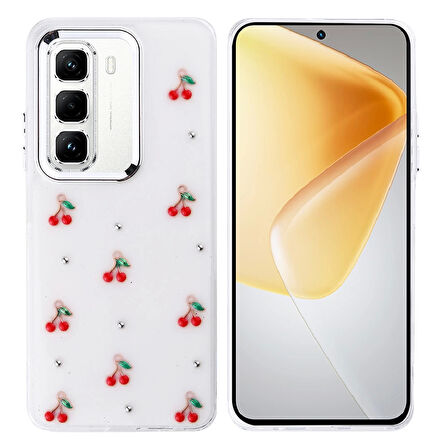 İnfinix Hot 50 Pro 4G Uyumlu Kılıf Airbag Tasarımlı Simli Şeffaf Kutup Kapak
