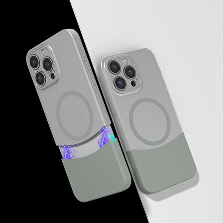 Apple iPhone 15 Pro Uyumlu Kılıf MagSafe Şarj Özellikli Mıknatıslı Double Kapak