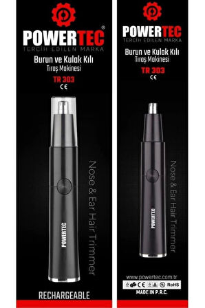 Powertec Burun ve Kulak Kılı Temizleme Makinesi-TR-303 - Siyah