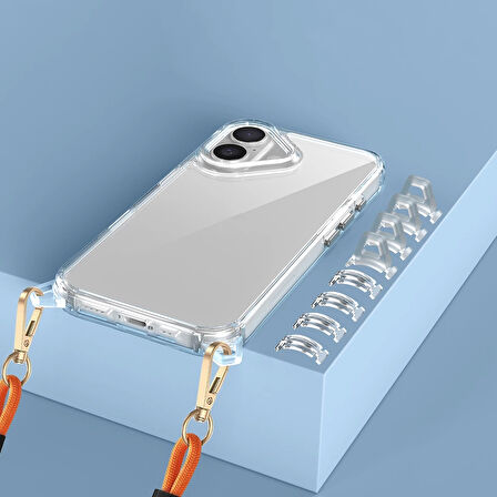 Apple iPhone 16 Uyumlu Kılıf Airbagli Takılabilir Askı Aparatlı Silikon Kapak