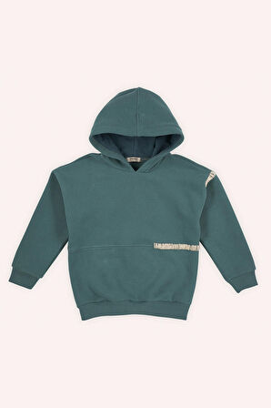Erkek Çocuk Kapüşonlu Sweatshirt Yeşil
