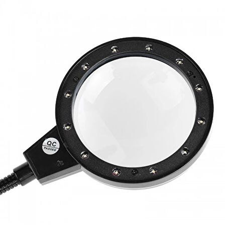 -12 Led Clipslı Işıklı Büyüteç,işıklı Masa Lambası Çalışma Lambası ( Lisinya )