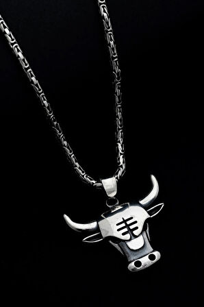 Erkek Gümüş Kolye - Kral Model Chicago Bulls Gümüş Kolye