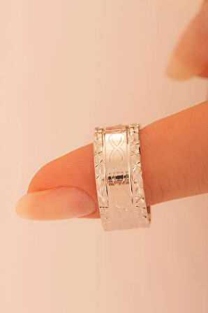 Alesia Tek Gümüş Alyans Yüzük Söz Nişan Yüzükleri Özel Ahşap Kutulu