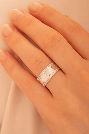 Alesia Tek Gümüş Alyans Yüzük Söz Nişan Yüzükleri Özel Ahşap Kutulu