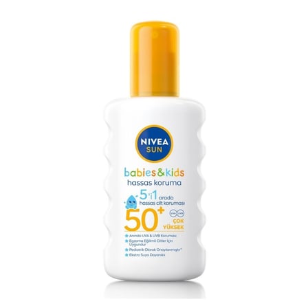 NIVEA SUN SPF50+ Çocuklar ve Bebekler İçin Yüksek Güneş Koruyucu Sprey 200 Ml
