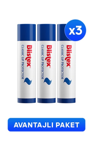 Blistex Classic Lip Protector Dudak Bakımı SPF 10 Aloe Vera E Vitamini Vanilya Aromalı 3'lü Paket 4.25g