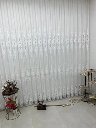 NİVEMESHOME SELEN 2895 GÜMÜŞ  1/2,5 PİLELİ TÜL PERDE APM