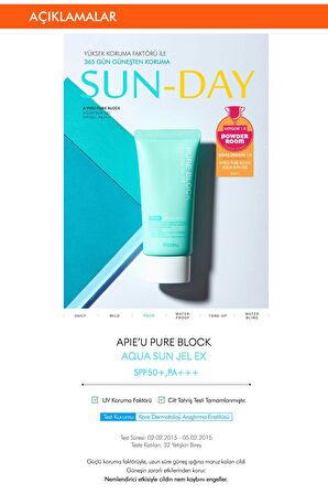 Missha Pure Block Aqua 50+ Faktör Nemlendirici Tüm Cilt Tipleri İçin Renksiz Güneş Koruyucu Jel 50 ml