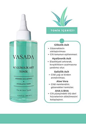 Gözenek Sıkılaştırıcı Ve Aydınlatıcı Glikolik Asit Aha & Bha Tonik 200 Ml