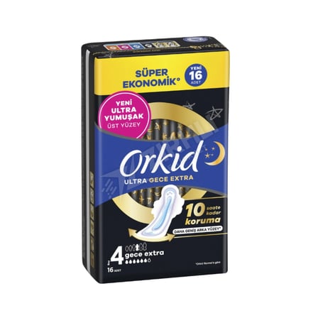 4 ADET Orkid Ultra Ekstra Dörtlü Gece Ekstra 16'lı