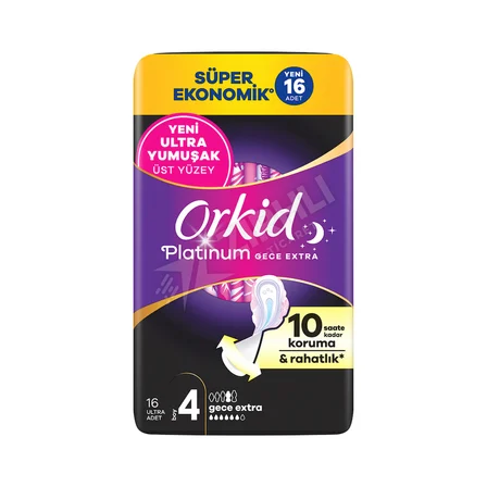 5 ADET Orkid Ultra Platinum 4'lü Gece Ekstra 16'lı