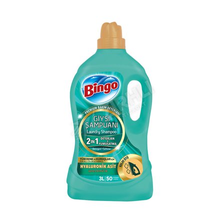 2 ADET Bingo 2in1 Kolay Ütü Giysi Şampuanı 3 Lt