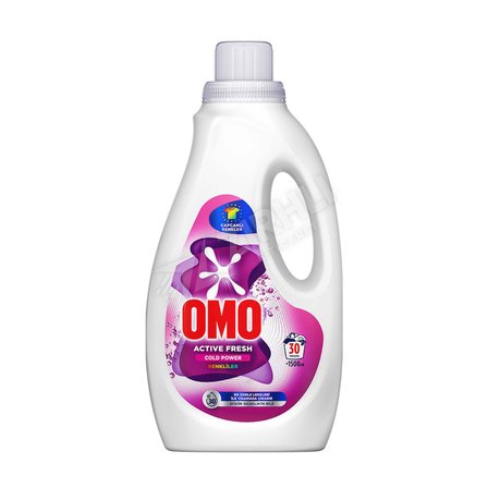2 ADET Omo Active Fresh Cold Power Renkliler için Sıvı Deterjan 1500 Ml
