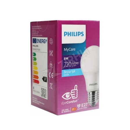 3 ADET Philips Essential Led Ampul 8 Watt Beyaz