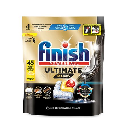 4 ADET Finish Tablet Quantum Ultimate Plus Limon 45'li