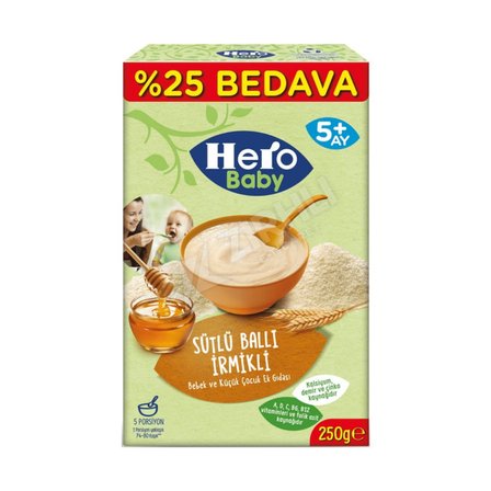 4 ADET Hero Baby Sütlü Ballı İrmikli Kaşık Maması 250 Gr