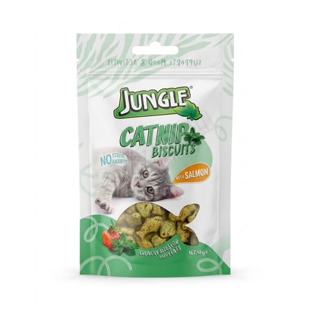 5 ADET Jungle Somonlu Catnipli Kedi Bisküvisi 40 Gr