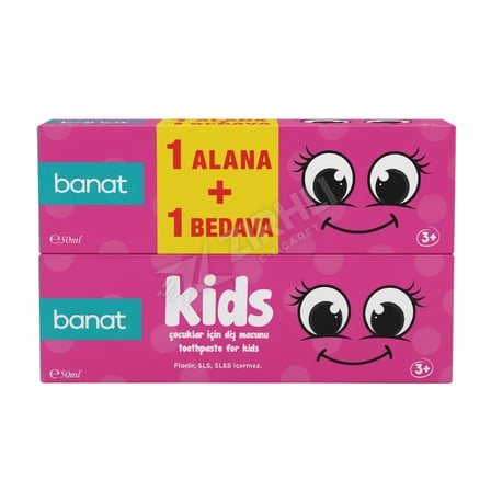 Banat Kids Çocuk Diş Macunu ( 50+50) Ml