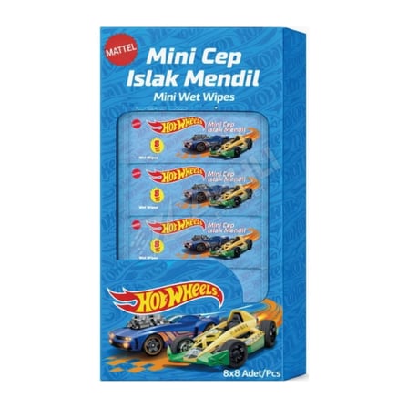 Freshup Hotwheels Mini Islak Cep Mendili 8'li