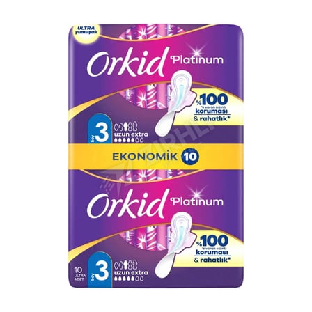 Orkid Ultra Platinum Ekonomik Uzun Ekstra Hijyenik Ped 10'lu