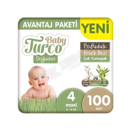 Baby Turco Doğadan Pofuduk Avantaj Paket Maxi Bebek Bezi 100'lü