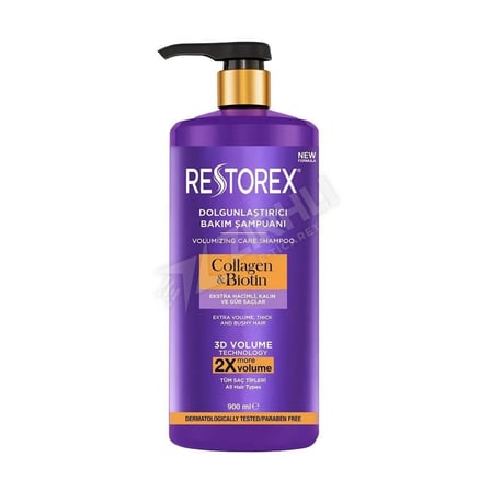 2 ADET Restorex Kolajen & Biotin Şampuan 900 Ml