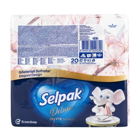 2 ADET Selpak Peçete Deluxe 20 Li