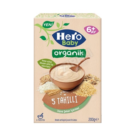 2 ADET Hero Baby 5 Tahıllı Kaşık Maması 200 Gr