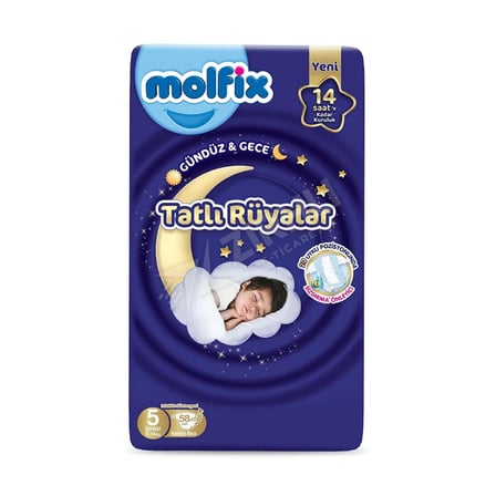2 ADET Molfix Sweet Dreams Tatlı Uykular Junior Bebek Bezi 58'li