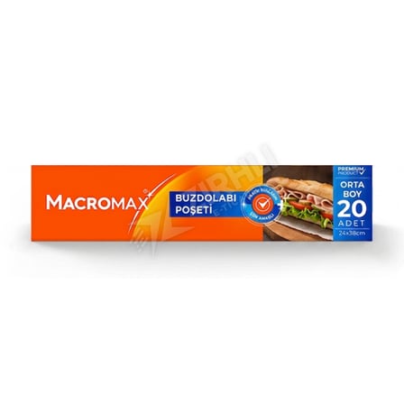 2 ADET Macromax Buzdolabı Poşeti Orta Boy 20'li