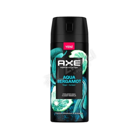 3 ADET Axe Deo Premium Aqua Bergamot 150 Ml