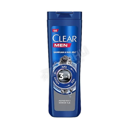 3 ADET Clear Men Şampuan & Duş Jeli Deep Arındırıcı 3in1 350 Ml