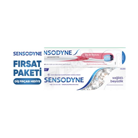 3 ADET Sensodyne Sağlıklı Beyazlık Diş Macunu 75 Ml  + Diş Fırçası