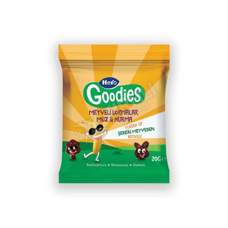 3 ADET Hero Goodies Meyveli Lokmalar Muzlu Hurmalı 20 Gr
