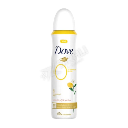 4 ADET Dove %0 Alüminyum Limon Çiçeği Ve Vanilya Deodorant 150 Ml