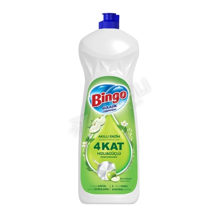 4 ADET Bingo Sıvı Bulaşık Deterjanı Elma 650 Ml