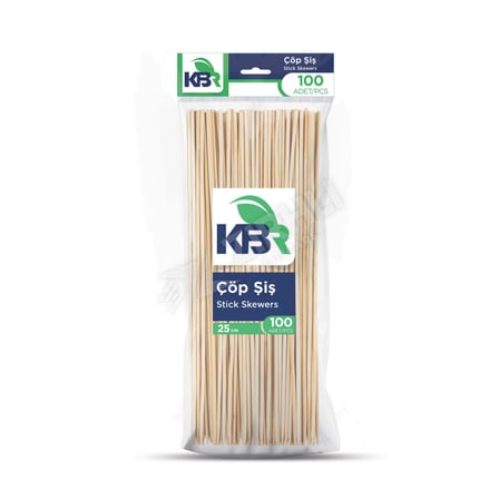 5 ADET Kbr Çöp Şiş  25 Cm 100'lü