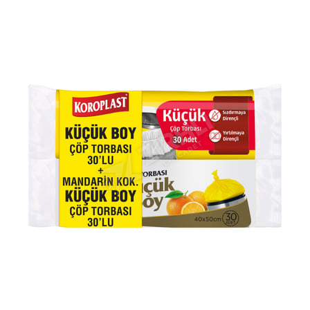 Koroplast Güçlü Küçük Boy + Mandarin Küçük Boy Çöp Torbası 2'li