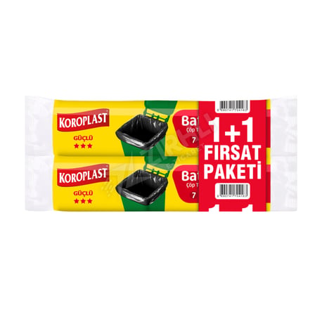 5 ADET Koroplast Battal Boy Çöp Torbası 2'li